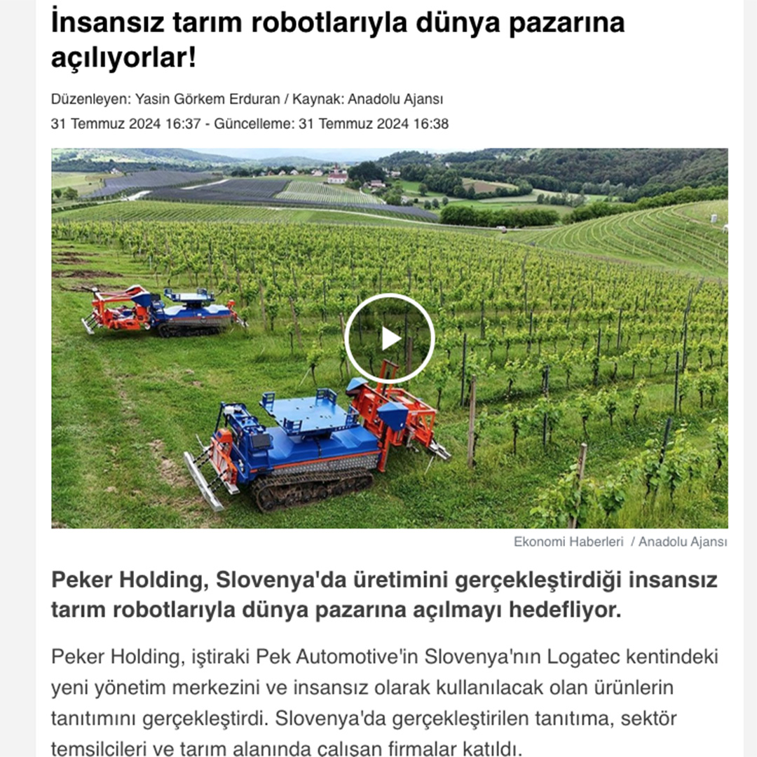 EXPANDING INTO THE GLOBAL MARKET WITH UNMANNED AGRICULTURAL ROBOTS!