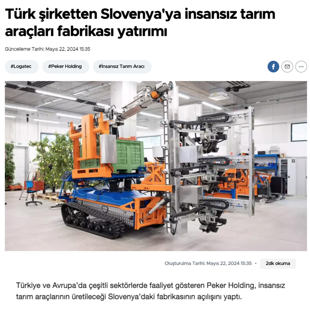 TURKISH COMPANY INVESTS IN UNMANNED AGRICULTURAL VEHICLE FACTORY IN SLOVENIA