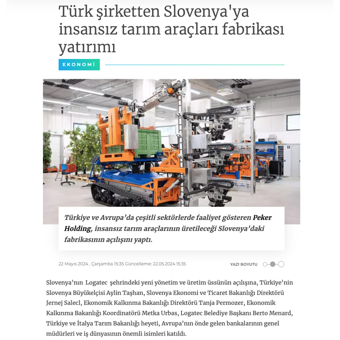 THE GIANT TURKISH HOLDING IS ESTABLISHING A FACTORY IN EUROPE THAT WILL REVOLUTIONIZE AGRICULTURE!